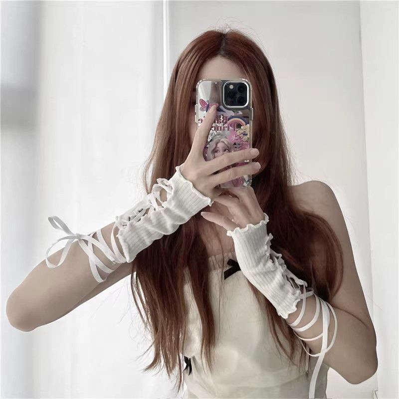 Fingerless Glove Knit - Mangas de encaje sin dedos para