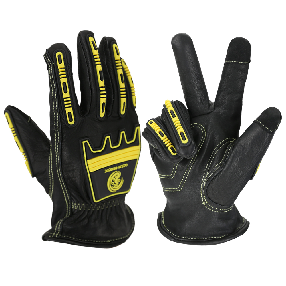 Work Glove Impact - Guantes de trabajo de cuero de