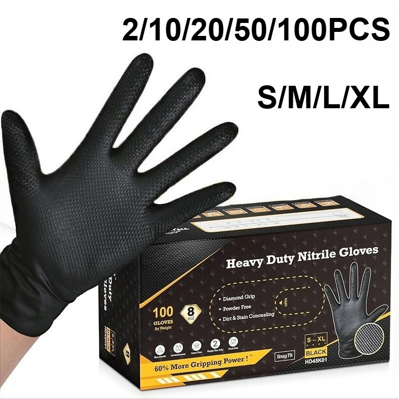 Nitrile Mechanic Glove - Guantes de nitrilo negros industriales de
