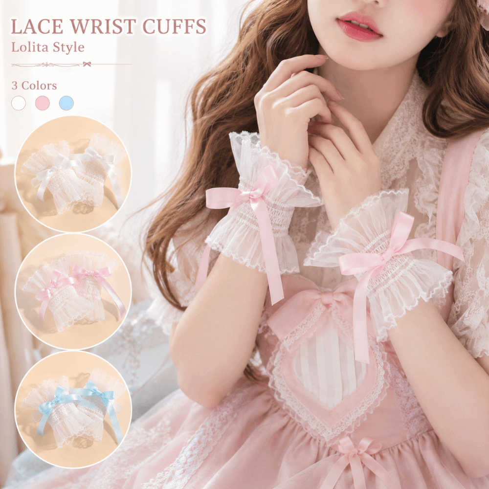 Fingerless Glove Knit - Mangas de encaje plisadas universales con