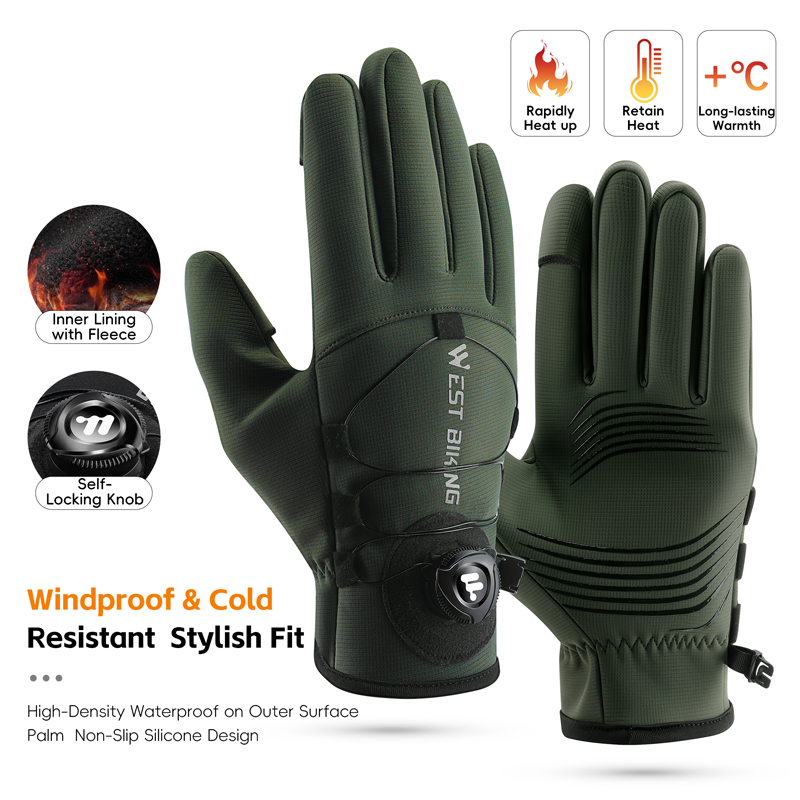 Winter Glove Insulated - Guantes de invierno para bicicleta, dedos