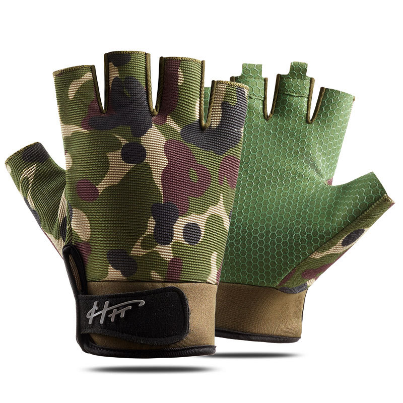 Cycling Glove Padded - Guantes de pesca antideslizantes de medio