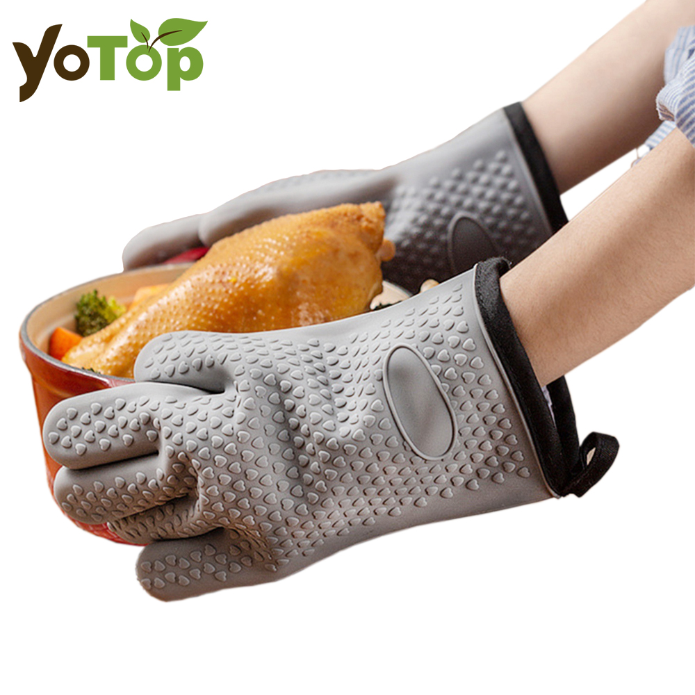 Oven Mitt Silicone - Guantes de silicona resistentes al calor,