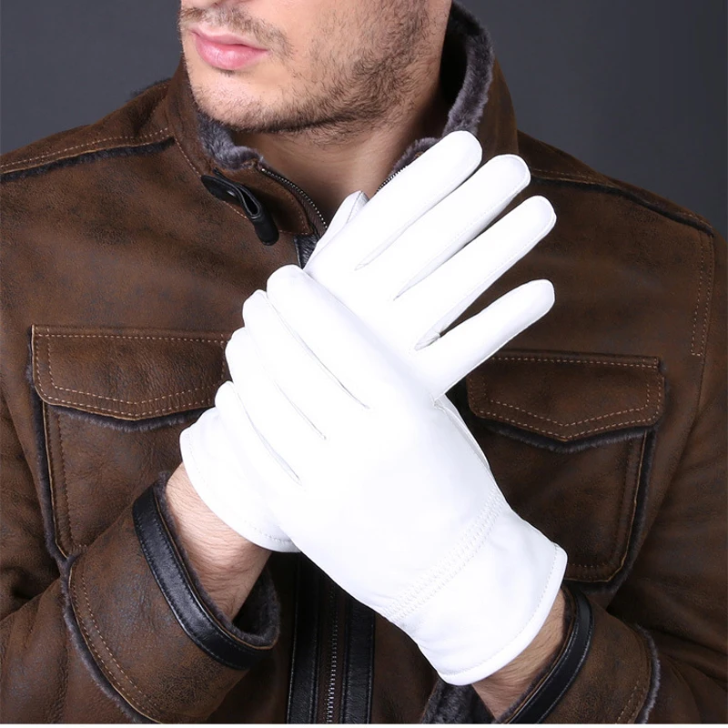 Guantes blancos de cuero genui - Leather Driving Glove reseña y precio