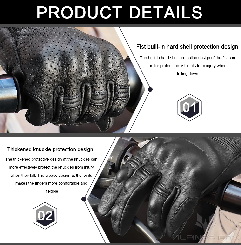 Guantes de moto de cuero vinta - Motorcycle Glove Knuckle reseña y precio