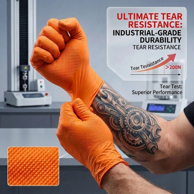 Guantes de Nitrilo Naranja Res - Nitrile Mechanic Glove reseña y precio