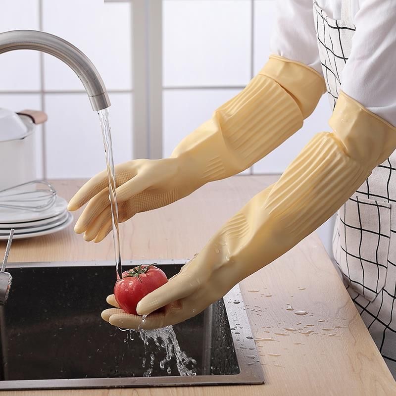 Guantes largos de goma reutili - Dish Glove Rubber reseña y precio